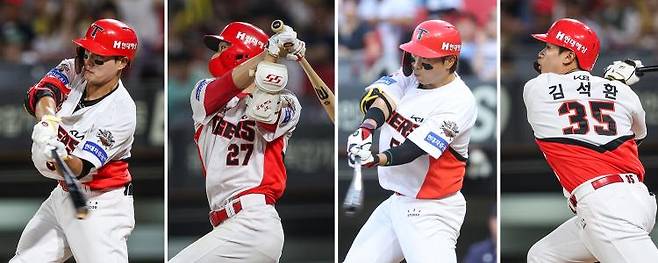 (사진 왼쪽부터)KIA타이거즈 오선우, 김호령, 고종욱, 김석환 선수. /사진= KIA 타이거즈 제공
