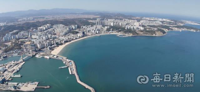 포항 영일대 해수욕장 일원 전경