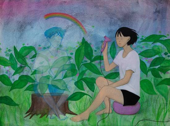 신모래 作 '유령은 빛보다 빨리 도착한다'.