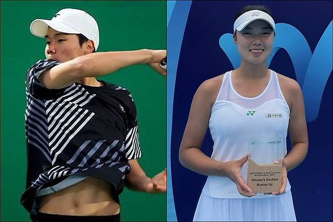 2025 하계유니버시아드대회 국가대표로 선발된 안동시청 테니스 경기단 추석현 선수(사진 왼쪽)와 정보영 선수. /안동시 제공