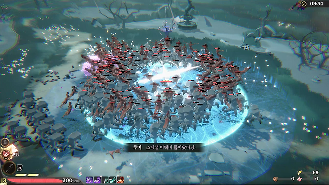 많은 적을 한 번의 공격으로 처치하는 핵앤슬래시 장르의 느낌이 난다.