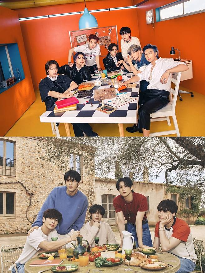 방탄소년단(위쪽), 투모로우바이투게더/ 사진제공=빅히트 뮤직