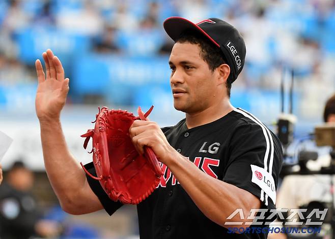 5일 대구 라이온즈파크에서 열린 삼성 라이온즈와 LG 트윈스의 경기. LG 치리노스가 숨을 고르고 있다. 대구=박재만 기자 pjm@sportschosun.com/2025.07.05/