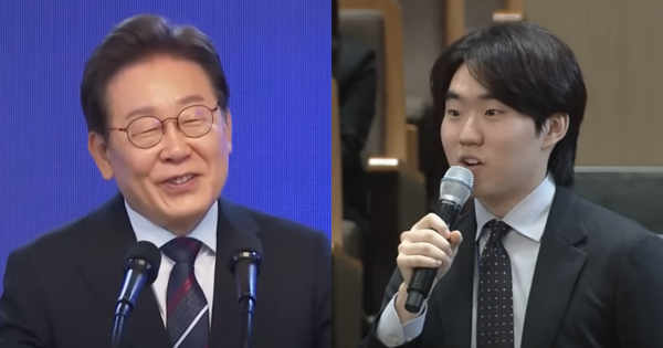 이재명 대통령과 방송통신 직렬 5급 공무원 최원영씨. 문화방송 갈무리