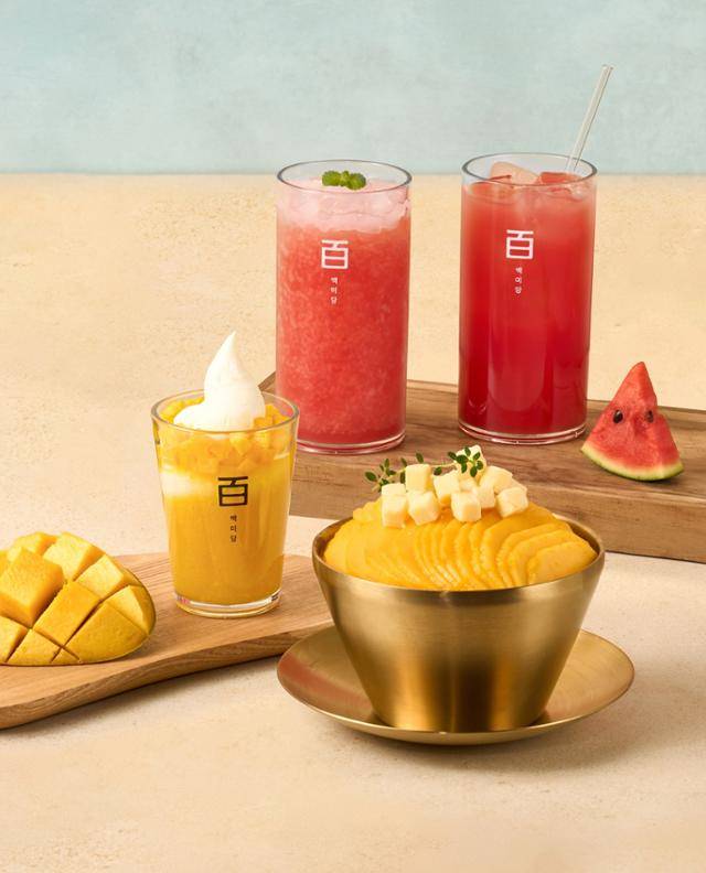 백미당이 제주 애플망고와 국내산 수박을 활용해 출시한 ‘여름 과일 시리즈’. 백미당 제공