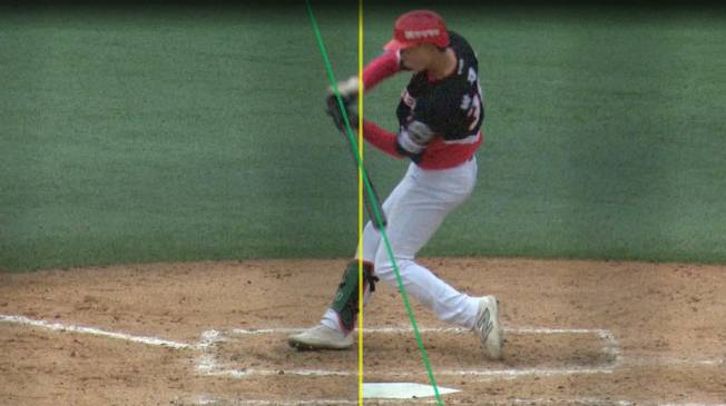 퓨처스(2군)리그 KIA 박민의 체크 스윙 비디오 판독 장면. 원심은 노스윙이었고 판독 결과 노스윙으로 판정됐다. KBO 비디오판독 센터 영상 캡처