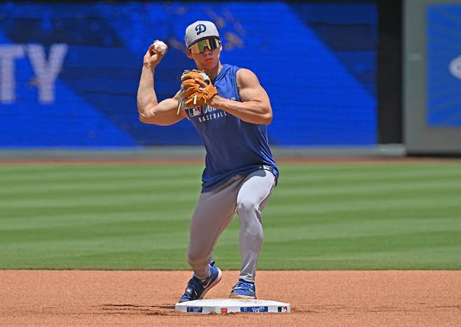 남다른 근육을 자랑하는 김혜성. 다저블루 SNS