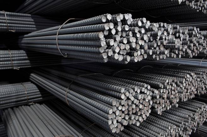 현대제철이 생산한 철근 제품의 모습. 현대제철 제공&nbsp;