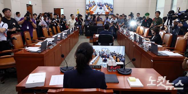 서울 여의도 국회 여성가족위원회에서 열린 강선우 여성가족부 장관 후보자 인사청문회. 윤창원 기자