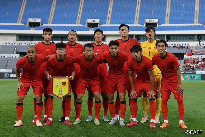 지난 12일 일본과의 2025 동아시아축구연맹(EAFF) E-1 챔피언십(동아시안컵)에 나섰던 중국대표팀 선수들. /사진=EAFF 제공