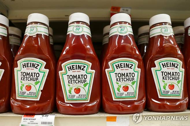 미국 마트에 전시된 토마토케첩 [로이터 연합뉴스 자료사진. 재판매 및 DB 금지]