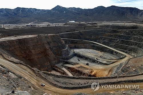 미국 캘리포니아 마운틴패스에 있는 MP 머티리얼스의 희토류 광산. [로이터 연합뉴스 자료사진]