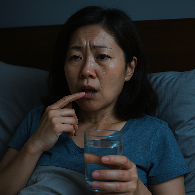 물잔을 들고 있는 사람