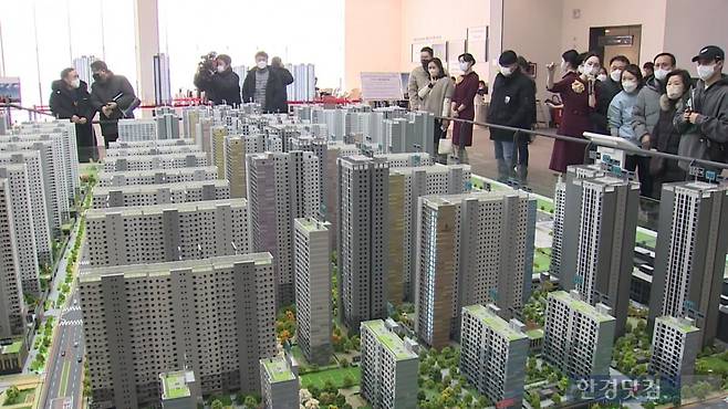 2022년 '올림픽파크포레온' 최초 분양 당시 모델하우스 모습. 사진=한경DB