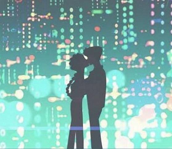 Fan-made image of Rumi and Jinu kissing (X @perll_88)