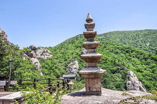 석가모니 뇌사리를 봉안한 불뇌사리보탑[사진/백승렬 기자]