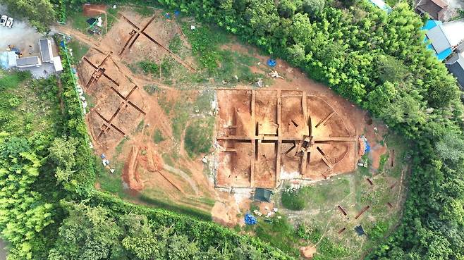 '함평 마산리 표산고분군' 발굴 조사 구역 전경 [국가유산청 제공. 재판매 및 DB 금지]