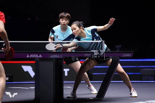 WTT 미국 스매시 여자복식에 나선 유한나(왼쪽)와 김나영 [WTT 인스타그램 캡처. 재판매 및 DB 금지]