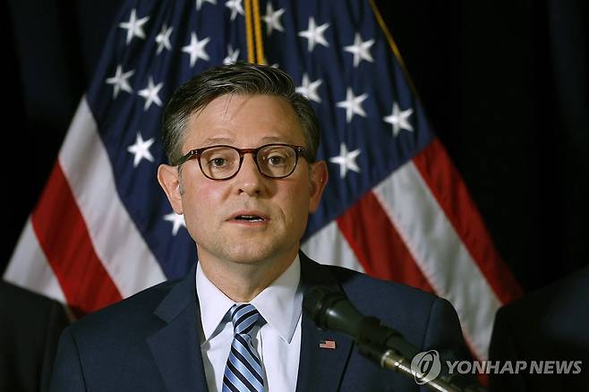 마이크 존슨 미 하원의장 [AFP=연합뉴스. 재판매 및 DB 금지]