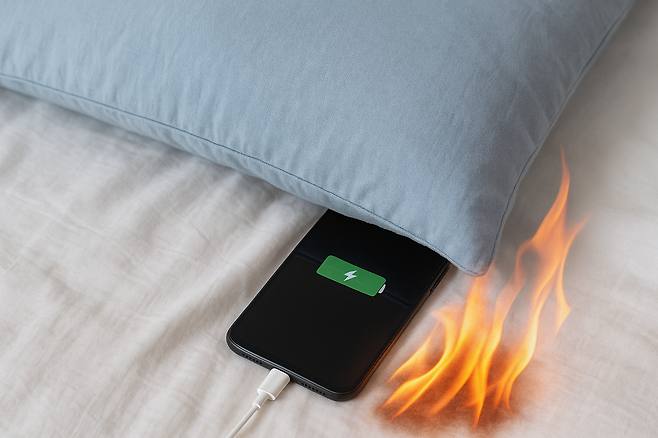 베개 아래 스마트폰