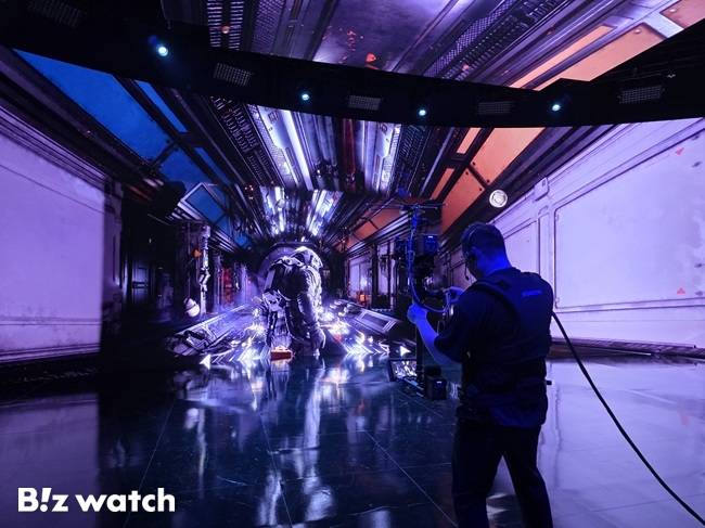 네이버의 '비전스튜디오'에서 촬영이 이뤄지고 있다./사진=김동훈 기자