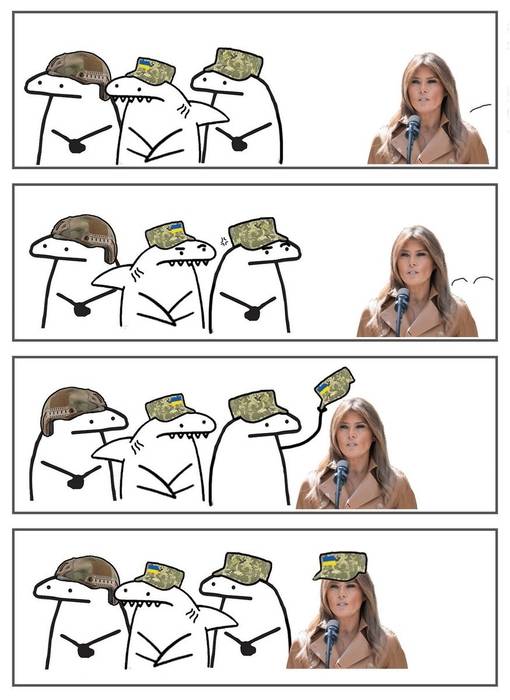 우크라이나 네티즌이 공유한 멜라니아 여사 관련 밈(meme). 사진=엑스 캡처