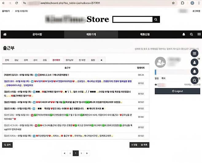 국내 최대 ‘키스방’ 성매매 알선 사이트인 ‘○○타임’이 2025년 6월 폐쇄되자, 이와 유사한 이름과 주소의 성매매 알선 사이트가 등장했다. 곧바로 경찰의 수사가 시작되자 이 사이트도 폐쇄됐다. 화이트해커 최준영(가명) 제공