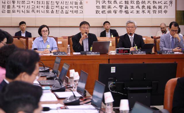 서울 영등포구 국회에서 9일 법제사법위원회 전체회의 '검찰개혁 4법(검찰청 폐지법, 공소청 설치법, 중대범죄수사청 설치법, 국가수사위원회법)' 관련 공청회가 열리고 있다. 뉴시스