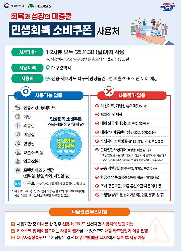 민생회복 소비쿠폰 리플릿 [사진=대구시]