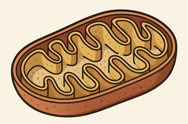 생성형 인공지능(AI)으로 만든 미토콘드리아의 구조 일러스트