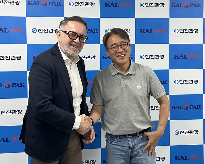 고품격 미식여행 상품을 기획 중인 마르코 지사장과 이장훈 한진관광 대표. 사진제공|크로아티아관광청/CNTB