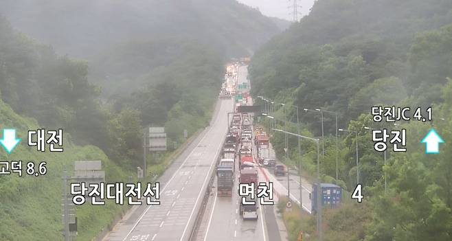 대전·당진고속도로 면천IC 부근 [한국도로공사 CCTV 캡처. 재판매 및 DB금지]