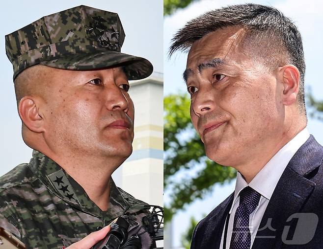 김계환 전 해병대사령관(사진 왼쪽)과 박정훈 해병대수사단장(대령). 2024.5.21/뉴스1 ⓒ News1 김도우 기자