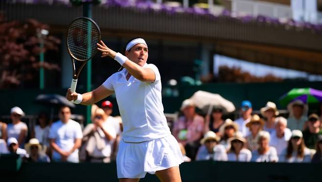 온스 자브르의 2025 윔블던 때 모습. 사진/WTA 투어