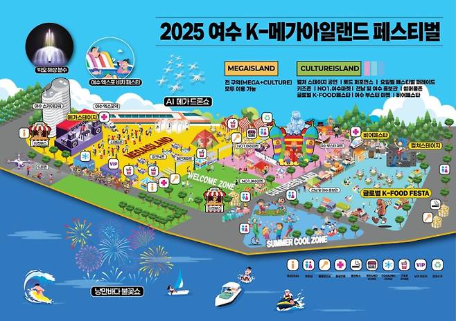 ‘2025 여수 K-메가아일랜드 페스티벌’ 행사장 약도 (제공: KMIF조직위원회)