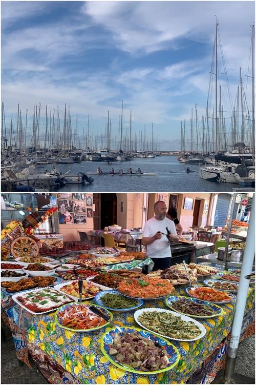 (위)팔레르모 마리나 전경 (아래)다양한 로컬음식을 맛볼 수 있는 발라로 시장