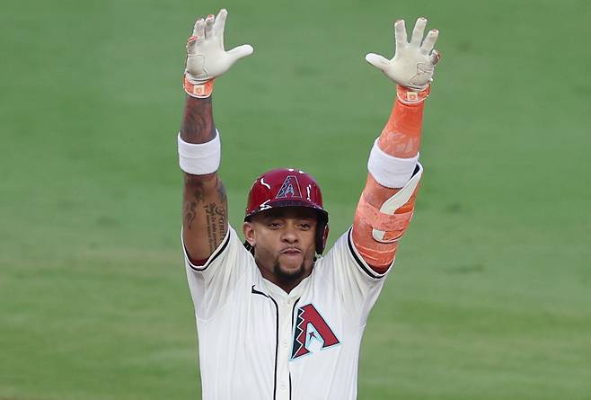 <yonhap photo-1953="">지난 16일(한국시간) 열린 2025 메이저리그 올스타전에 출전한 케텔 마르테. [UPI=연합뉴스]</yonhap>