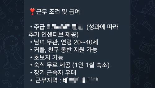 보이스피싱 구인광고 텔레그램 캡쳐