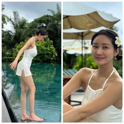 한그루가 비가 그친 휴양지에서 싱그러운 미소를 남기며 ‘여름 여신’ 존재감을 드러냈다. 사진=한그루 SNS