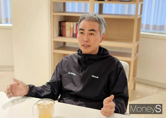 장현국 넥써쓰 대표가 하반기 자사의 청사진을 말하고 있다. /사진=양진원 기자