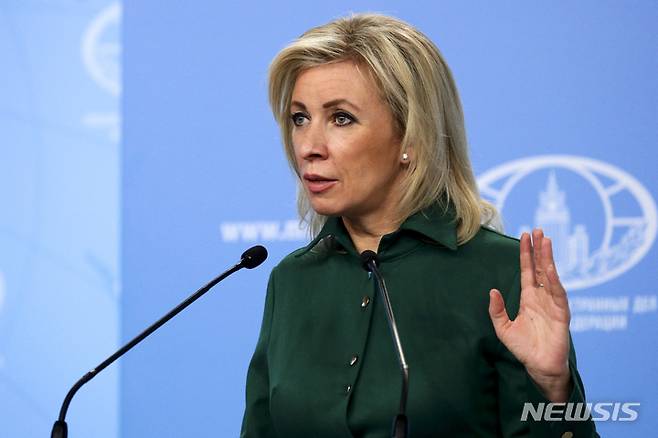 [모스크바=AP/뉴시스] 마리야 자하로바 러시아 외무부 대변인 (사진=뉴시스DB)