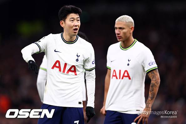 [사진] 손흥민과 히샬리송 ⓒGettyimages(무단전재 및 재배포 금지)