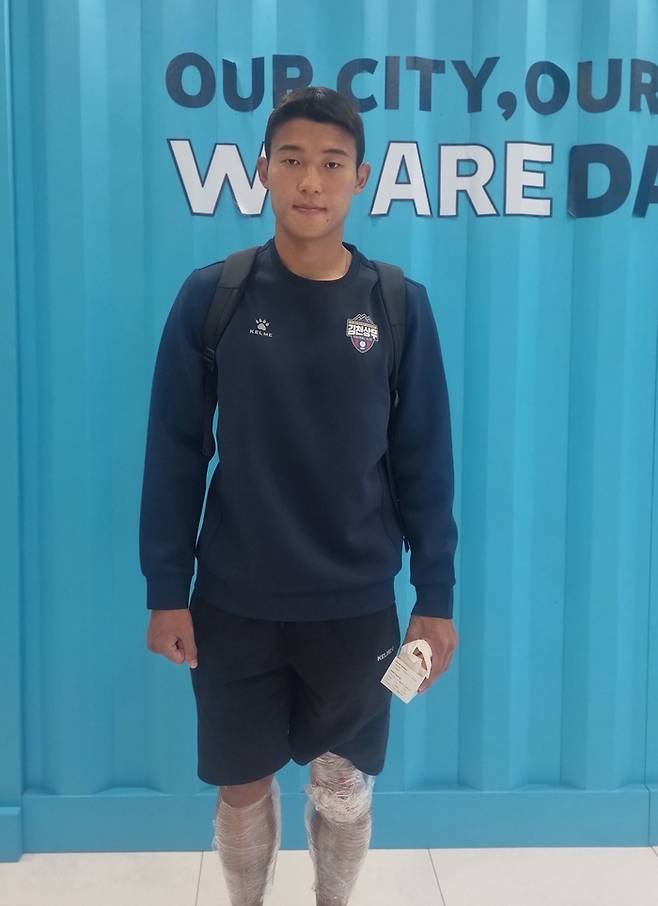 Gimcheon Kim Kang -san poses after the interview after the Daegu War on the 18th. Photo | Daegu = Joon -beom Park