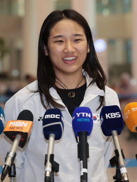 인도네시아오픈 우승 소감 밝히는 안세영. 사진[연합뉴스]