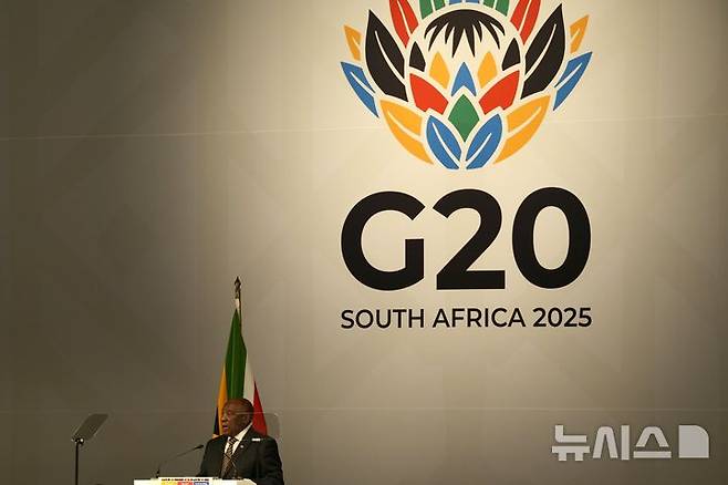 [케이프타운=AP/뉴시스] 남아프리카공화국 케이프타운에서 열린 G20 재무장관 및 중앙은행총재 1차회의. 2025. 02.28