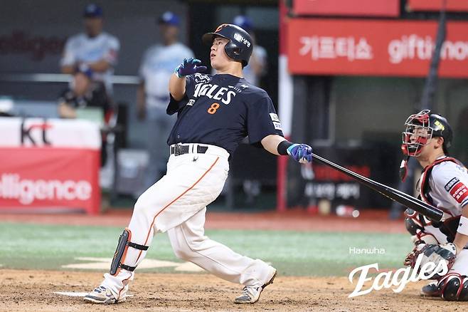 ▲ 노시환의 솔로 홈런이 결승 득점이었다 ⓒ 한화 이글스