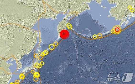 러시아 캄차카 반도에서 지진이 발생했다. <출처=독일 지구과학연구센터>