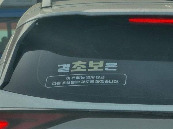 초보운전 스티커 중 최고 jpg
