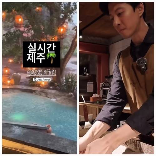 이동건이 제주 폭우 현장을 실시간으로 공개해 눈길을 모았다. 사진=이동건 SNS