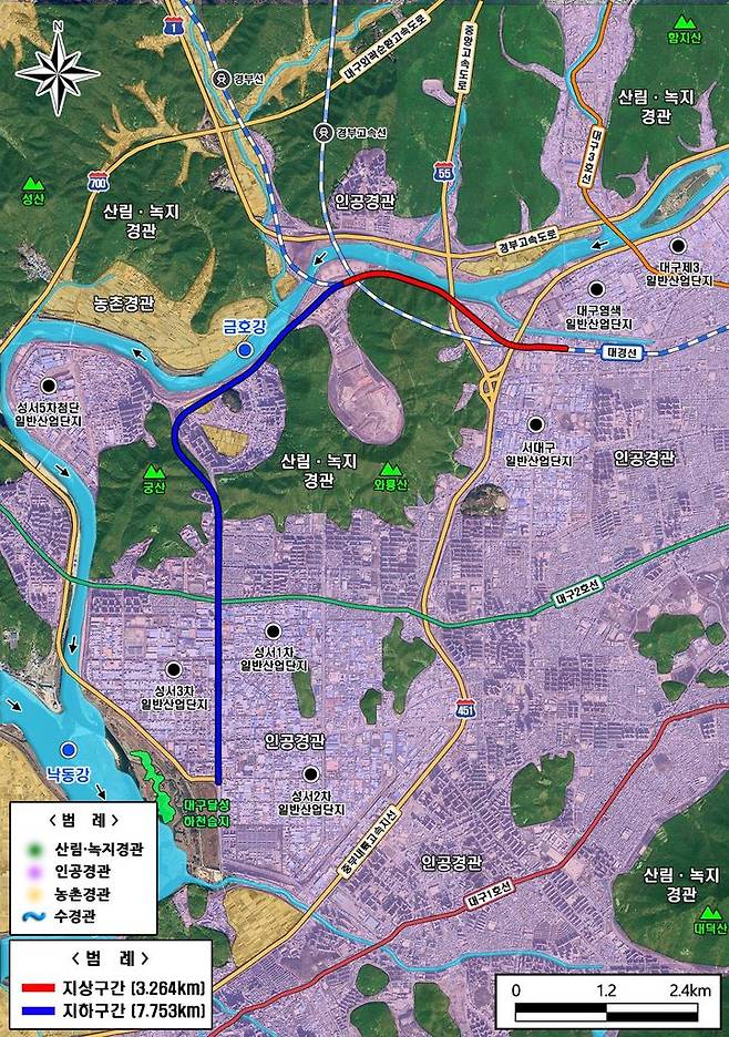 [대구=뉴시스] 대구산업선 철도건설사업 제1공구 위치도(사진=대구시 제공) 2025.07.20 photo@newsis.com *재판매 및 DB 금지
